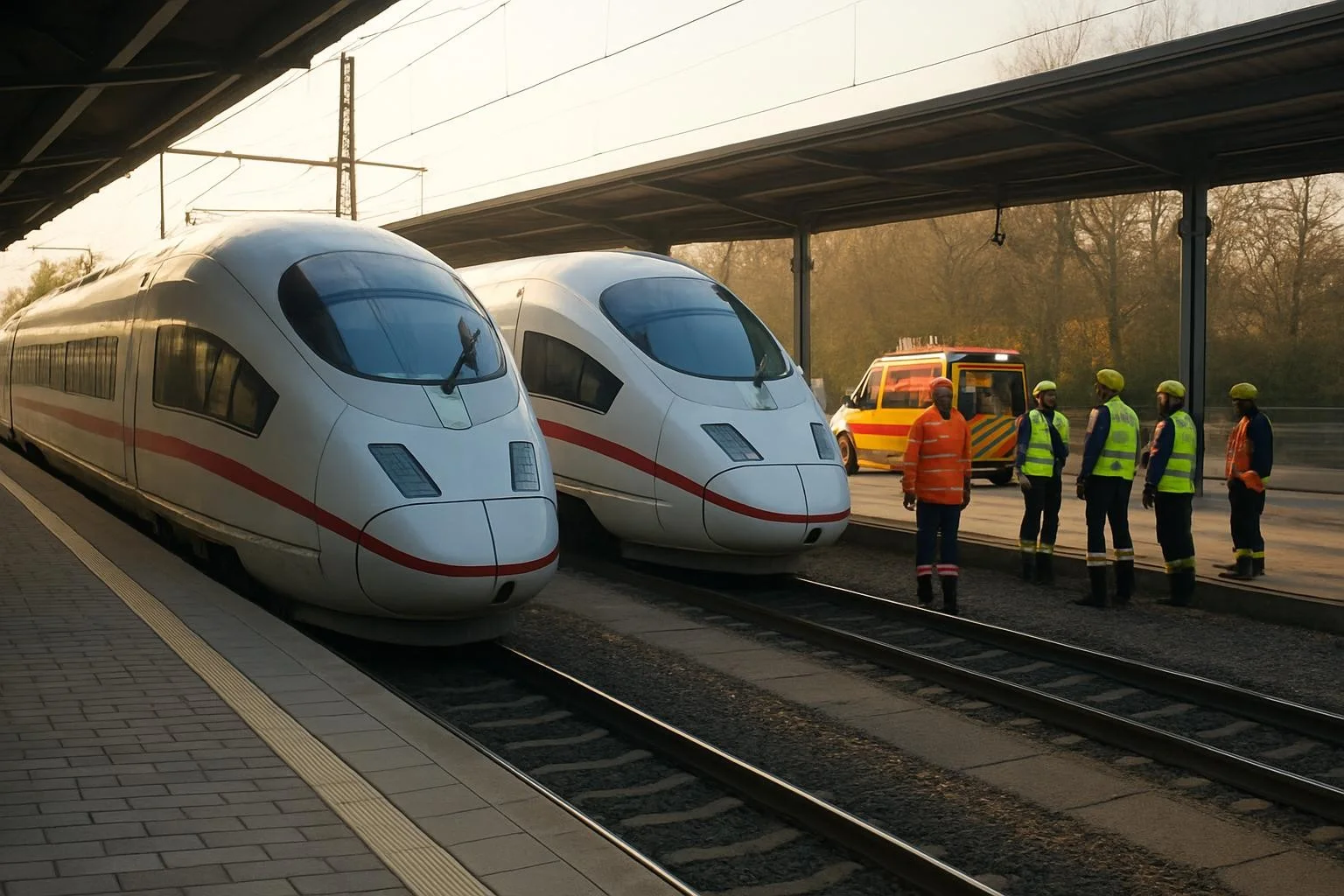 İspanya'da hızlı tren kazası sonrası boş tren istasyonu ve çevresinde kurtarma ekipleri